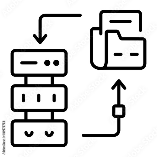 A line style icon of data migration 