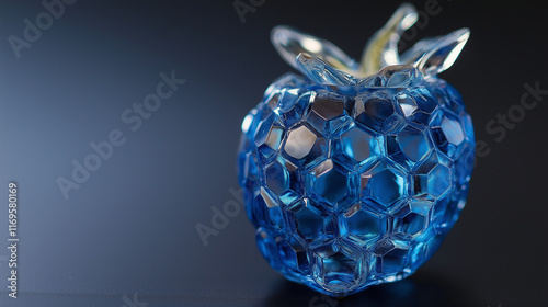 blue berry   shiny brilliant shaped crystal isolated on 3 d awesome background photo