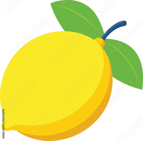 lemon white background. Vector illustration.