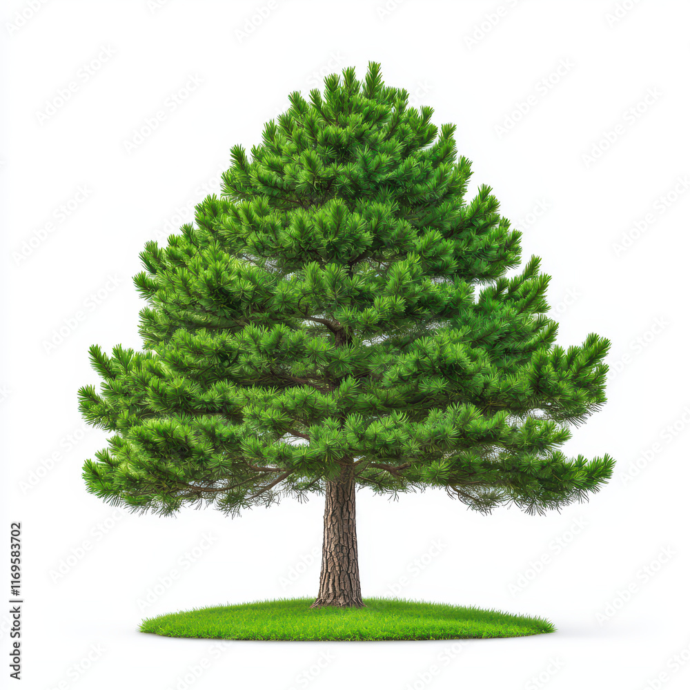 beautiful tree with lush green foliage on grassy base beautiful tree with lush green foliage on grassy base