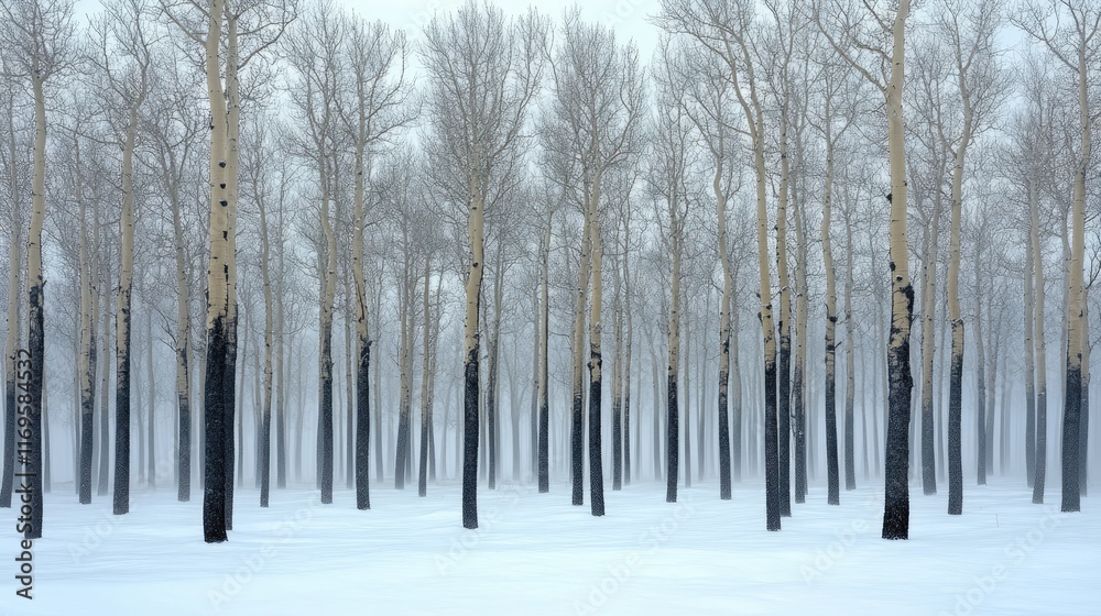 Winter Forest of Bare Trees in Snowy Landscape Capturing Serene Beauty and Tranquility Winter Forest of Bare Trees in Snowy Landscape Capturing Serene Beauty and Tranquility
