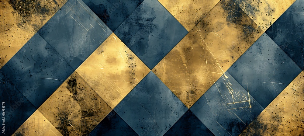 Golden Abstract Shapes on a Vibrant Blue Geometric Background for Artistic and Decorative Use Golden Abstract Shapes on a Vibrant Blue Geometric Background for Artistic and Decorative Use