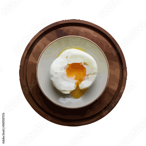 Perfectly Poached Egg on a Plate generative Ai