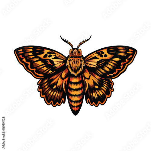 Realistic butterfly moth vector emphasizing its intricate wing patterns. photo