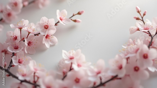 Beautiful Pink Cherry Blossom Flowers Spring Floral Background