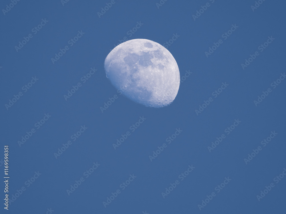 Moon in crescent phase during sunset Moon in crescent phase during sunset