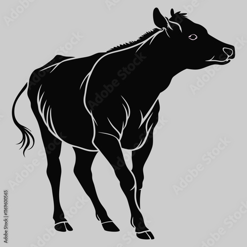 cow silhouette vector design art and illustration