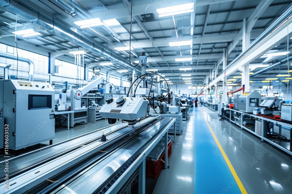 Fototapeta premium Modern Automated Machinery in a Factory. Generative ai.
