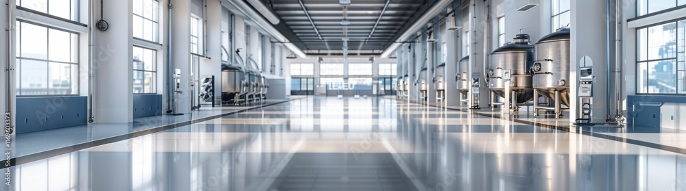 Fototapeta premium Modern Industrial Brewery Interior. Generative ai.
