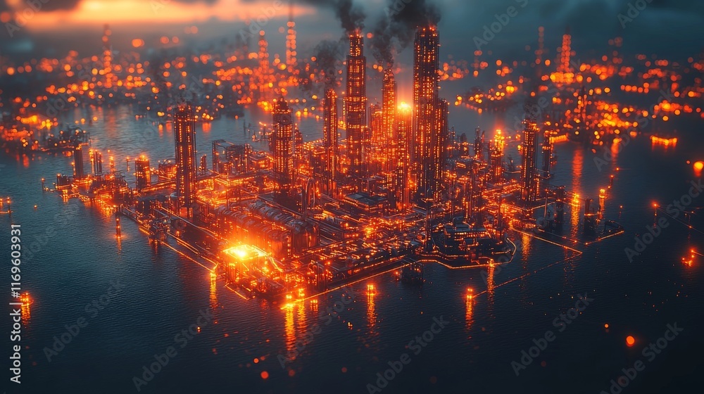 Fototapeta premium High-tech Recycling Facility Turning Waste into Clean Energy with Green Technology Integration