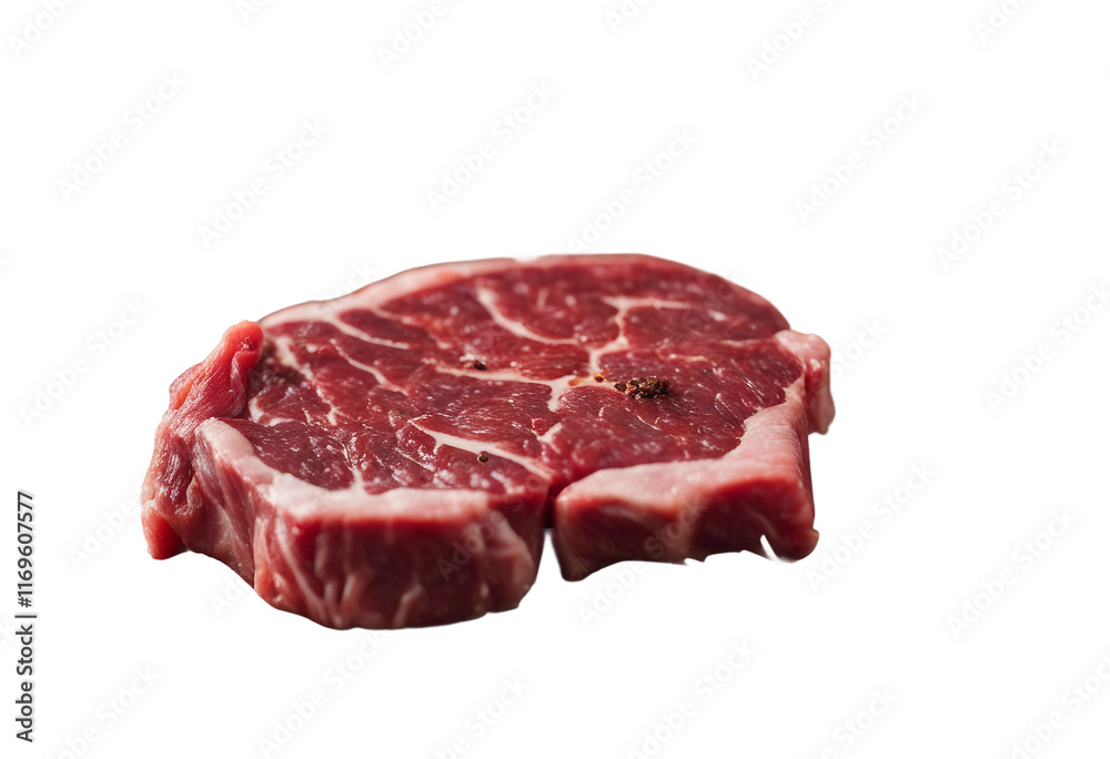 Raw meat piece for steak isolated on transparent background Raw meat piece for steak isolated on transparent background