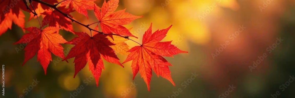 Vibrant red, orange, yellow maple leaves cluster on a branch , bright, colorful leaves, maple Vibrant red, orange, yellow maple leaves cluster on a branch , bright, colorful leaves, maple