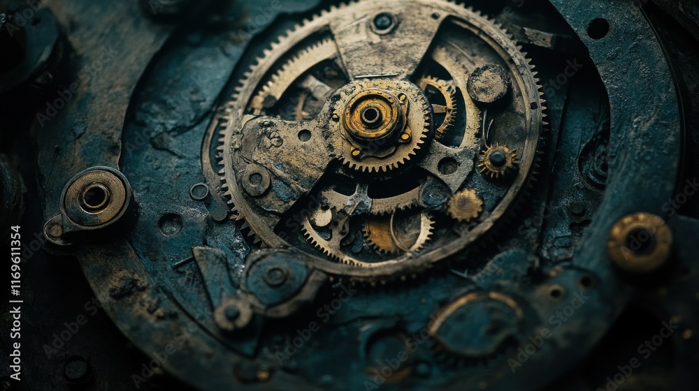 Dusty Gears Of An Old Mechanical Clockwork Dusty Gears Of An Old Mechanical Clockwork