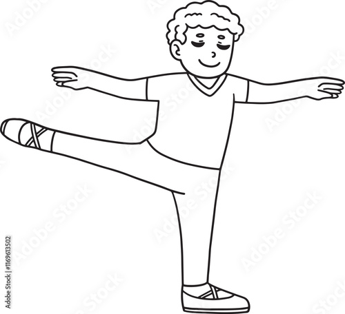 Ballet Danseur in an Arabesque Position Isolated 