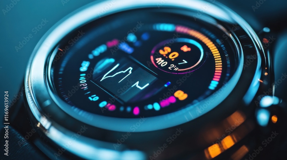 Smartwatch Display Shows Health Data Metrics Smartwatch Display Shows Health Data Metrics
