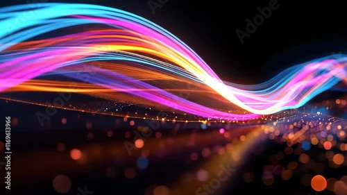 Bright neon colors against dark symbolize a cyberattack, highlighting the urgency of cyber defense. Cybersecurity