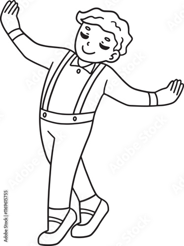 Ballet Danseur Isolated Coloring Page for Kids