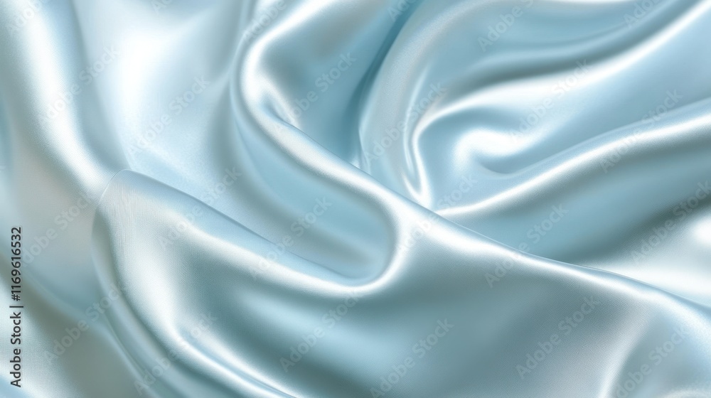 Obraz premium Soft Blue Silk Fabric Draped Smoothly