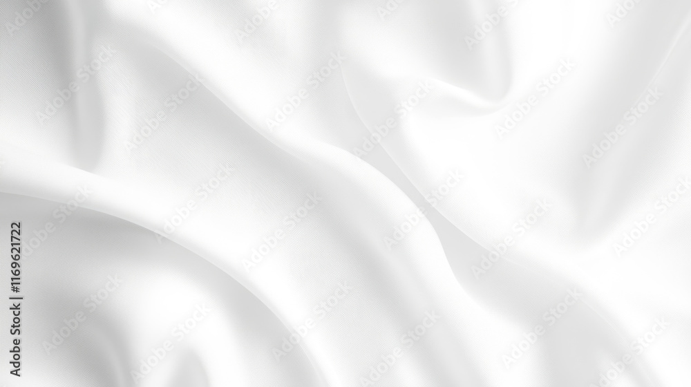Obraz premium Luxurious white silk fabric with soft flowing waves