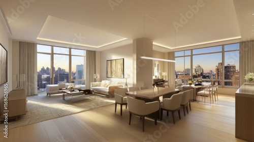 Luxurious Modern Apartment Cityscape View