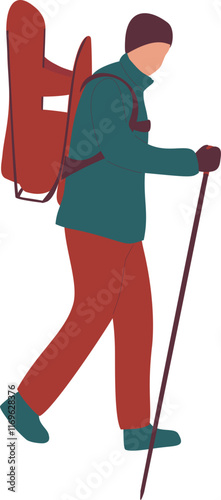 Father Wearing Toddler Carrier for Hiking Faceless
