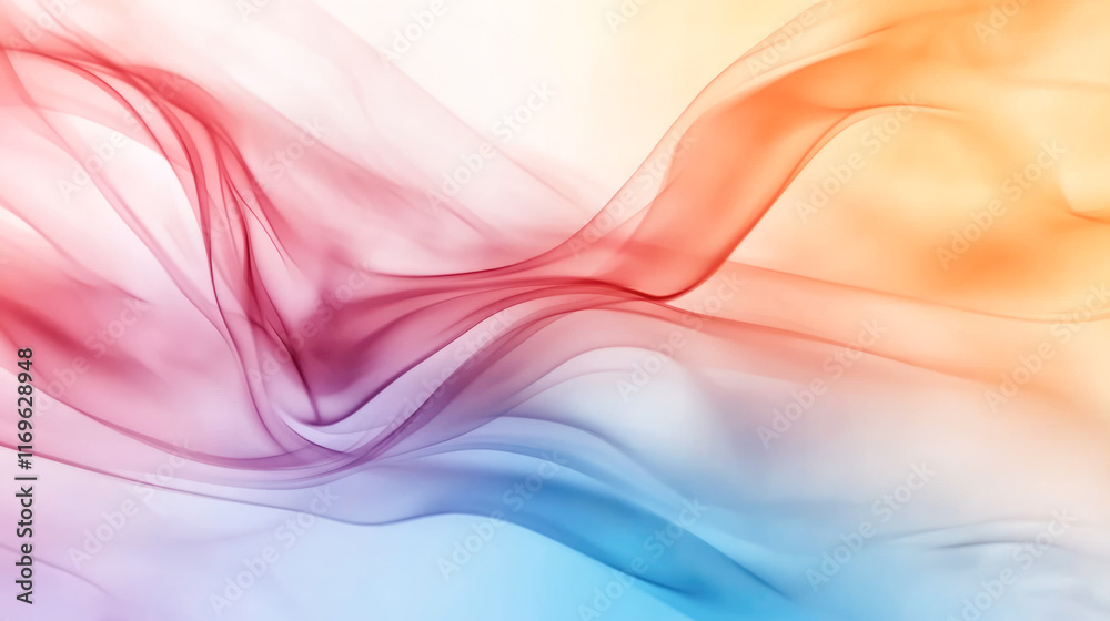 Vibrant abstract flowing fabric in red, orange, and blue gradient Vibrant abstract flowing fabric in red, orange, and blue gradient