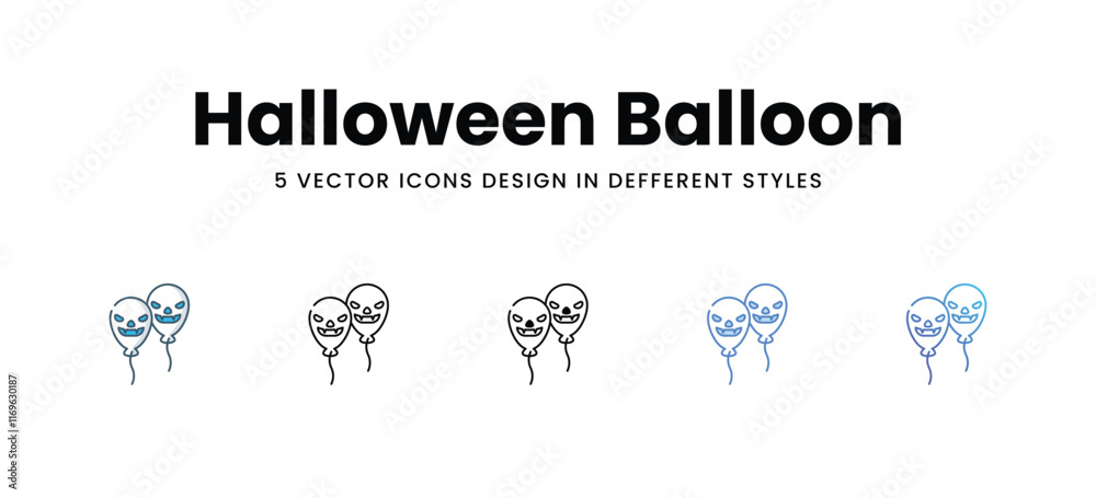 Halloween Balloon icons different style vector stock illustration Halloween Balloon icons different style vector stock illustration