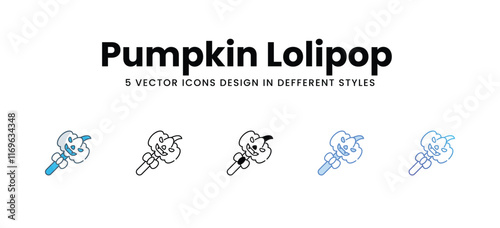 Pumpkin Lolipop  icons different style vector stock illustration