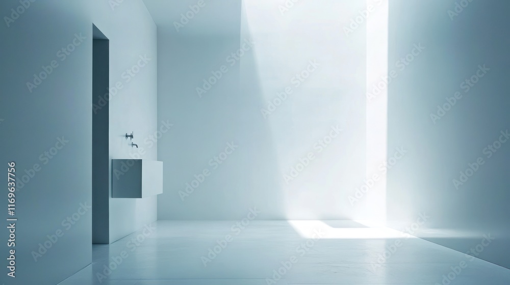 Minimalist Bathroom Design Featuring Simple Sink and Lighting Minimalist Bathroom Design Featuring Simple Sink and Lighting