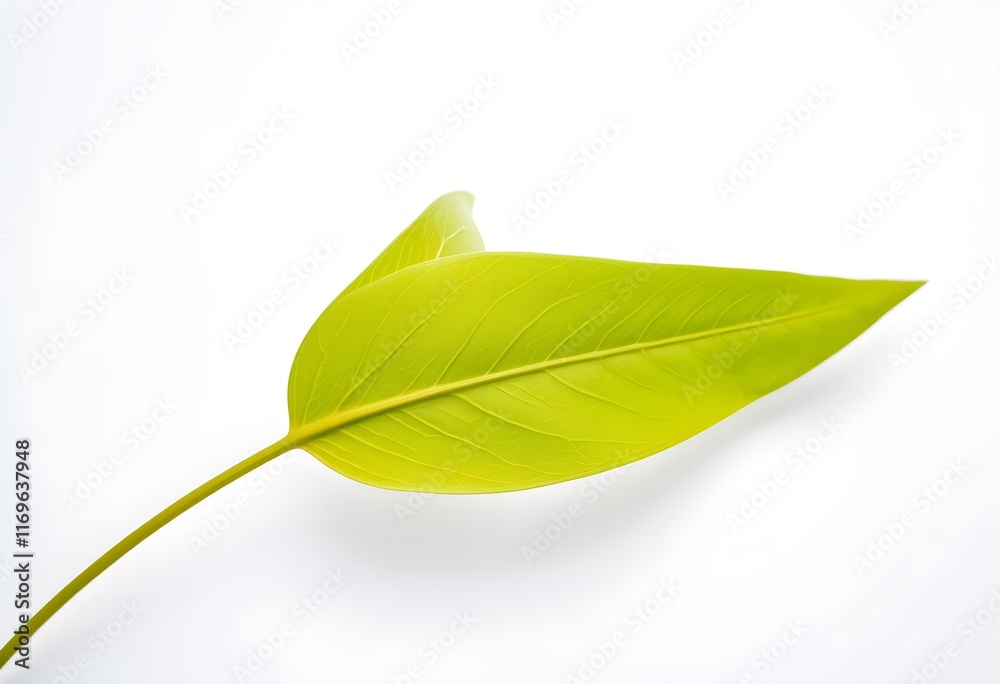 Obraz premium green leaf on a white background