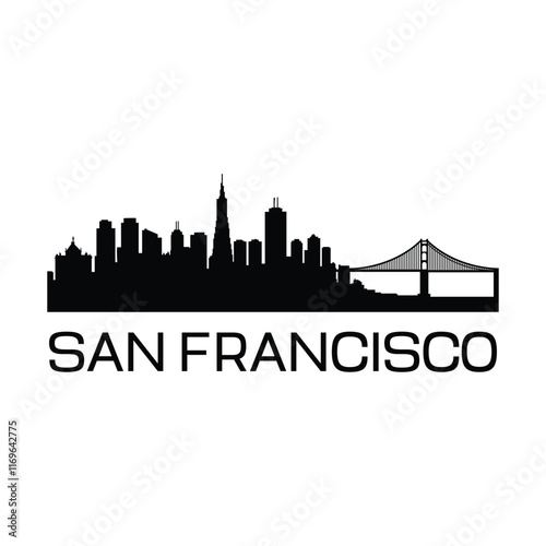 San francisco skyline vector isolated in white background 