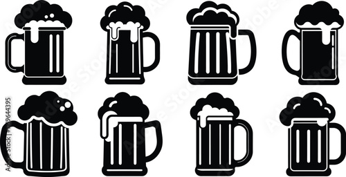 Beer mug icon, Beer mug icon isolated flat vector illustration in outline design