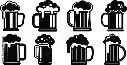 Beer mug icon, Beer mug icon isolated flat vector illustration in outline design