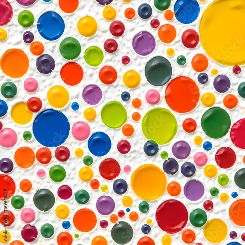 Colorful paint dots splatters scattered across a white canvas background vibrant splashes of pink blue green yellow orange create a playful and abstract design background hd wallpaper backdrop surreal photo