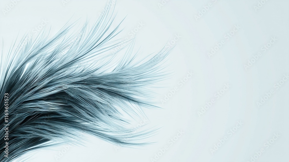 Fototapeta premium Black & white image of a plant with elongated, feathery hair on its head