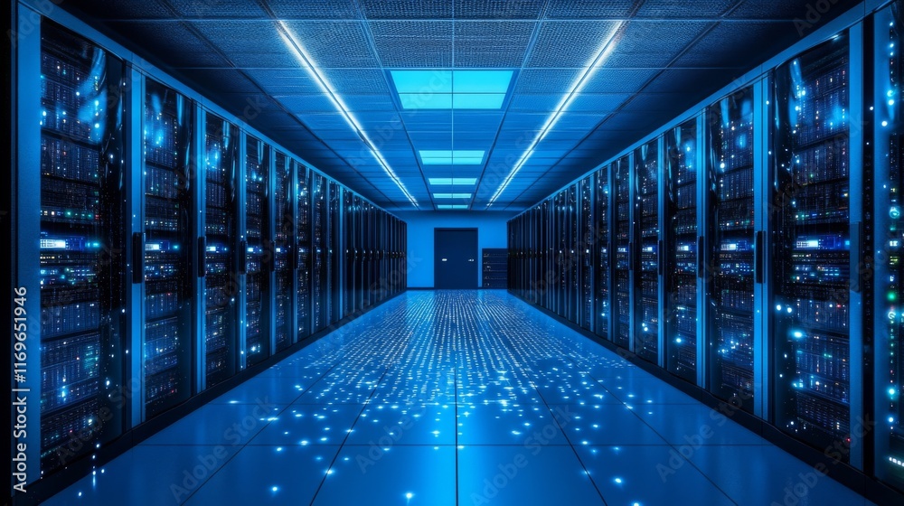 Fototapeta premium Digital Pathways in a Modern Communication Room