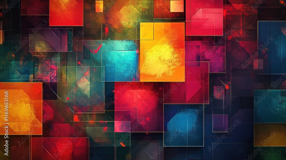 Fototapeta premium Abstract colorful square pattern background. (2)