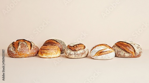 Wallpaper Mural   A row of loaves of bread sits beside each other on a white countertop with a pink wall in the background Torontodigital.ca