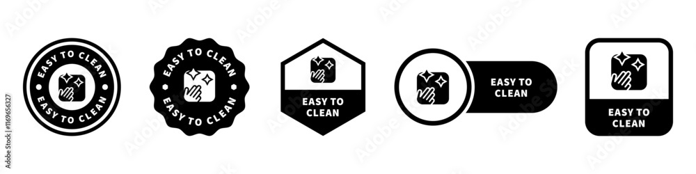 Easy to Clean - signs for washing product label. Easy to Clean - signs for washing product label.