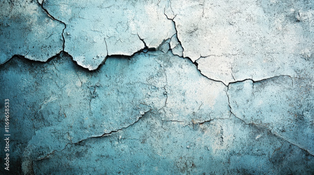 Fototapeta premium Cracked Blue Wall Texture for Design Use