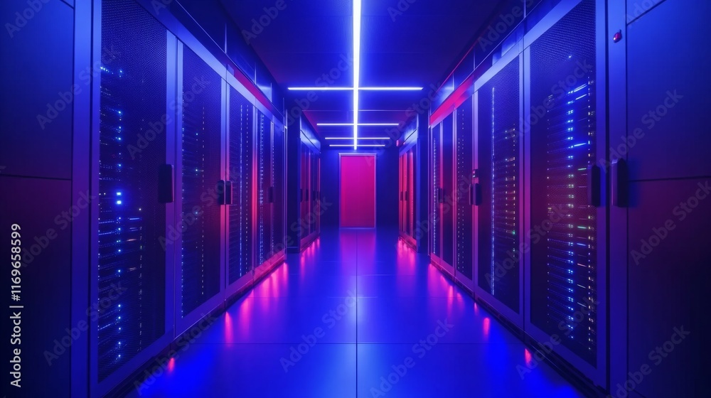 Fototapeta premium Modern Tech Infrastructure with Colorful Lighting