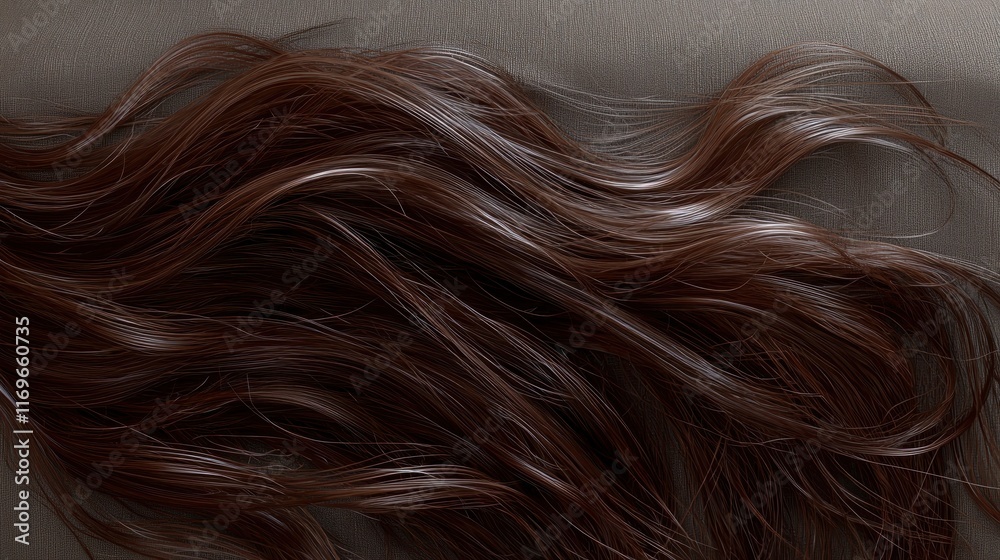 Long, flowing dark brown hair on a soft surface. Long, flowing dark brown hair on a soft surface.