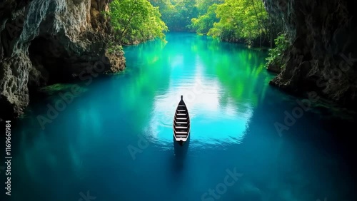 Enchanted Cavern: A Tranquil River Beneath Limestone Wonders