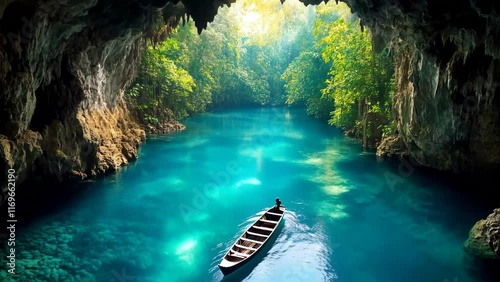 Enchanted Cavern: A Tranquil River Beneath Limestone Wonders