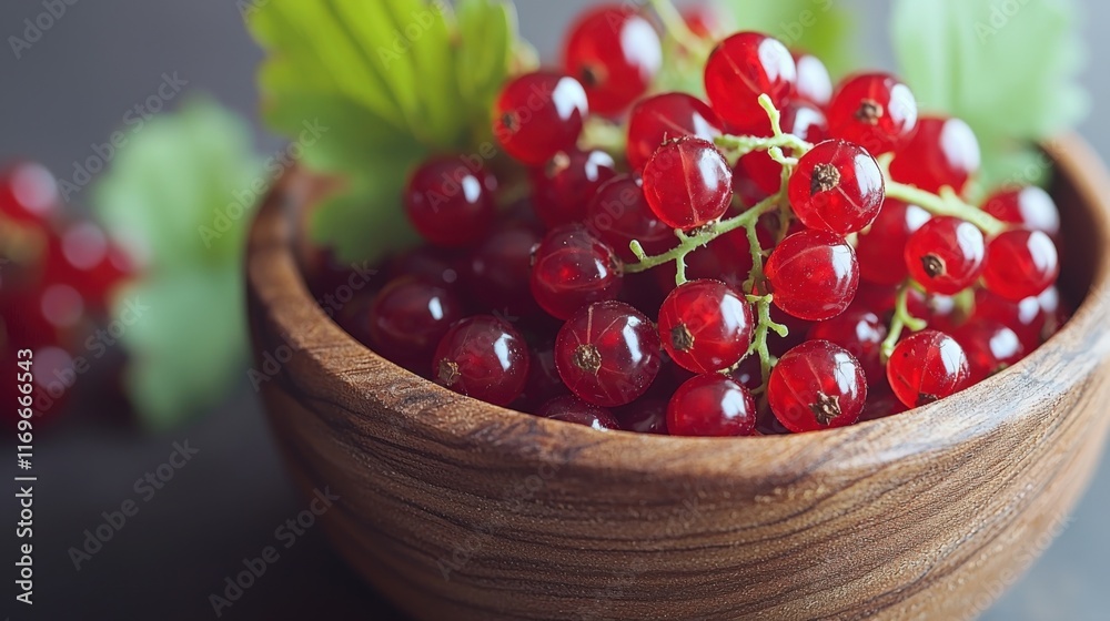 Fresh Red Currants in Rustic Bowl Fresh Red Currants in Rustic Bowl