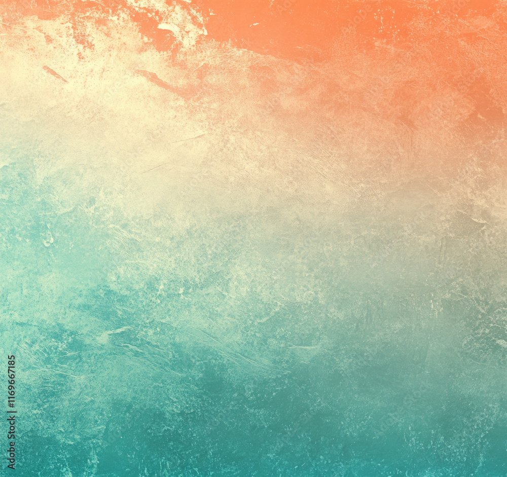 Fototapeta premium Lime and beige gradient blending into aqua and salmon tones. Granular noise and metallic shimmer effects.