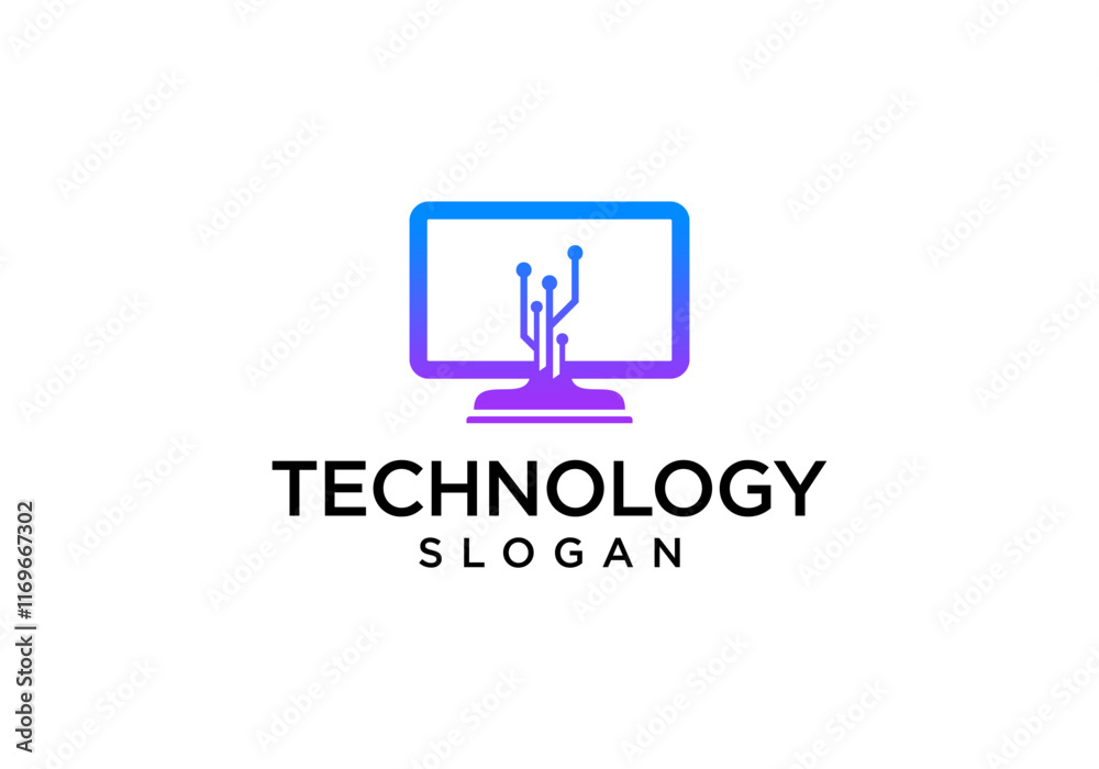 Computer Technology Logo Vector Design Computer Technology Logo Vector Design