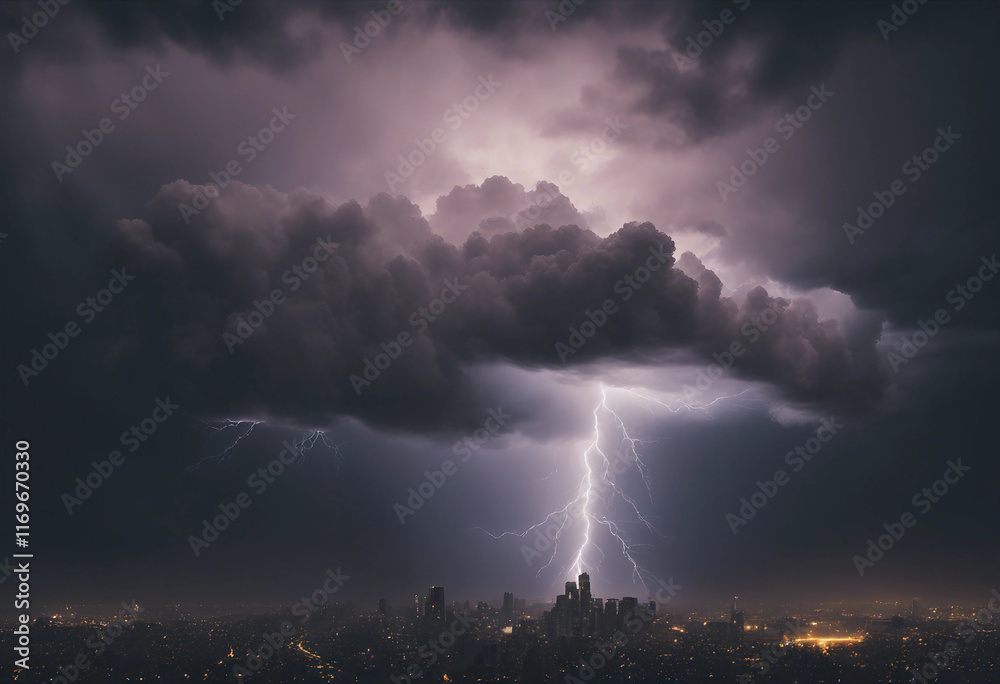 Storm clouds with lightnings isolated on transparent background Storm clouds with lightnings isolated on transparent background