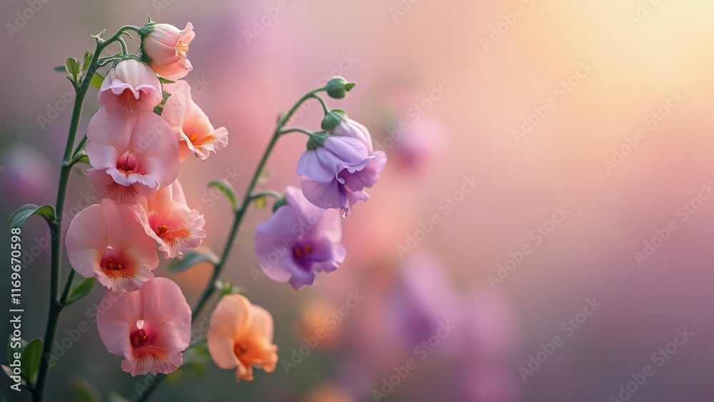 Obraz premium Stunning Pink and Purple Flowers in Soft Sunlight