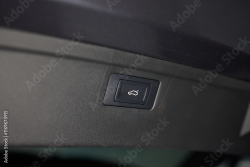 This image features a closeup of a Car Trunk Release Button, showcasing its design and function photo